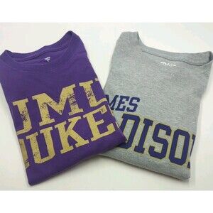 James Madison University JMU Lot Of 2 Shirts Long and Short Sleeve Adult Large L